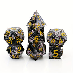 7pcs Resin Butterfly Luminous Dice Polyhedral Sharp Dice Creative Desktop