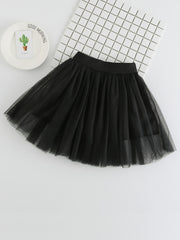 Toddler Girls Solid Tutu Skirt Mesh Skirt For Ballet Dance Practice