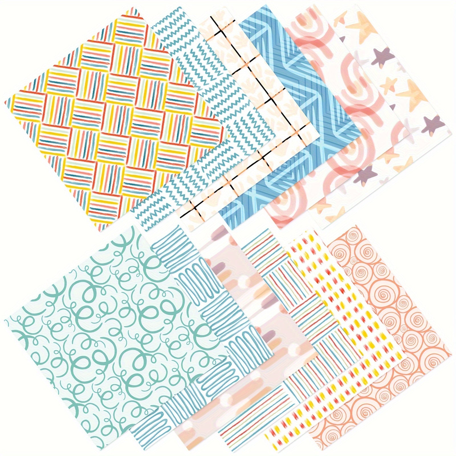 12pcs Bohemian Series Scrapbook Paper Art Card Pattern Paper