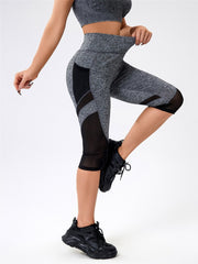 Breathable Yoga Leggings with Phone Pocket and Soft Mesh Contrast