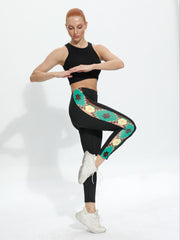Geometric Print High Waist Tummy Control Yoga Leggings