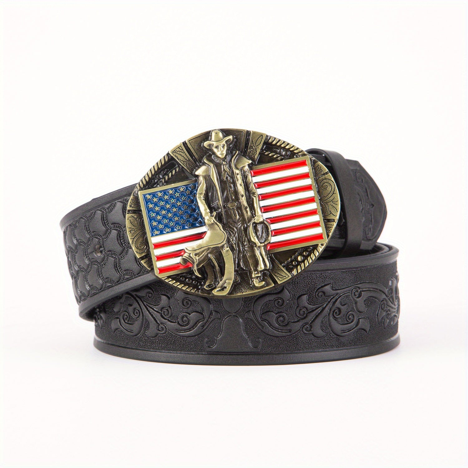 Vintage American Flag Equestrian Knight Western Belt