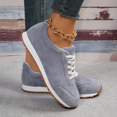 Women's Solid Sneakers Casual Lace Up Low Top Outdoor Shoes