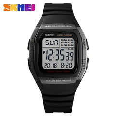 Unisex LED Luminous Sporty Style Square Wrist Watch