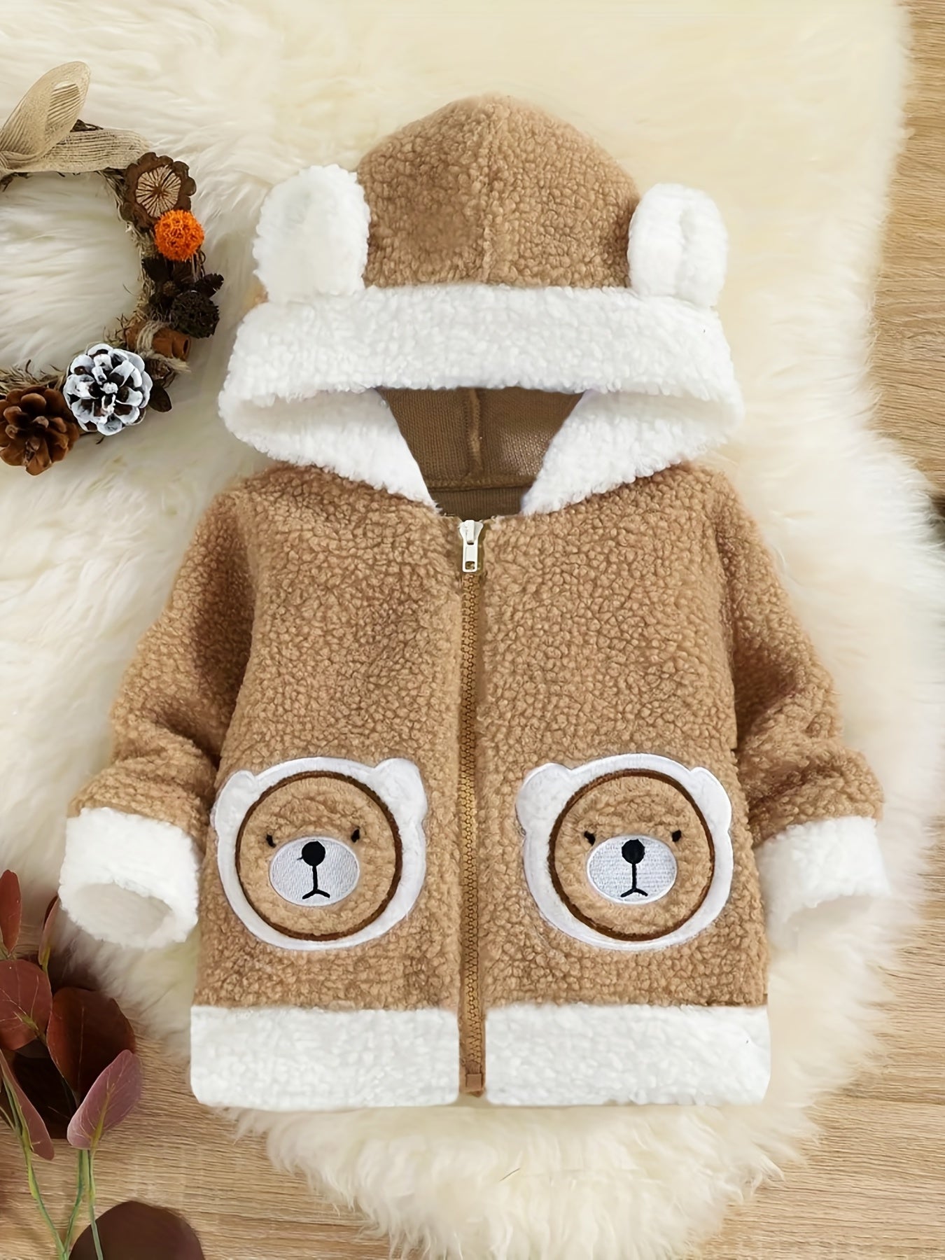 Baby Bear Hooded Coat With Ears Kids Jacket