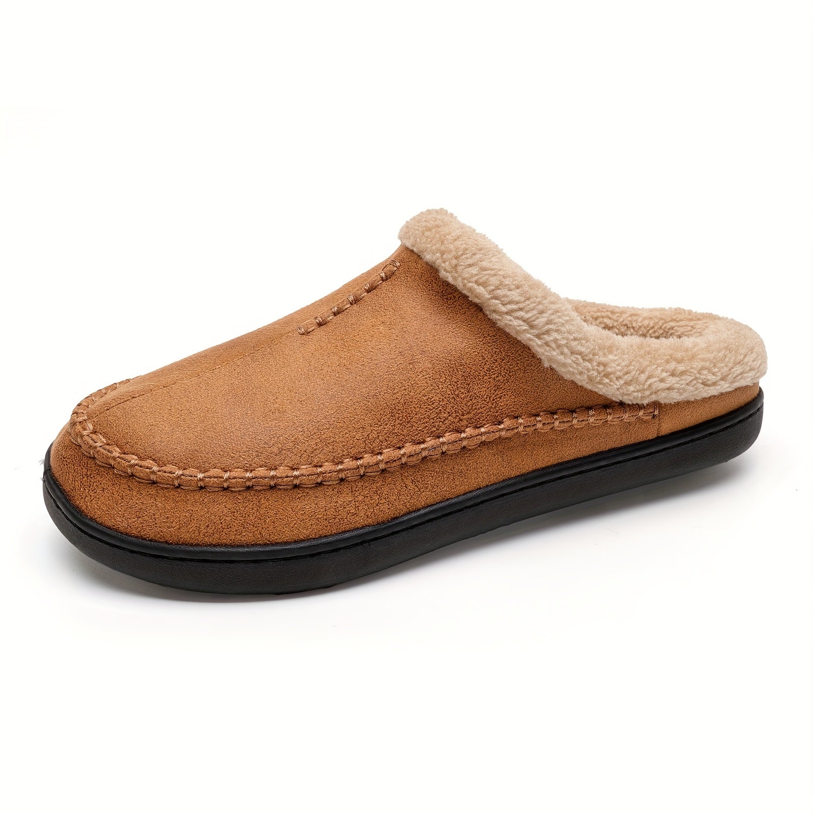 Cozy Plush Mule House Slippers Anti-skid Indoor Shoes for Men