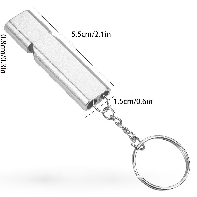 Aluminum Double Frequency Emergency Whistle with Keychain