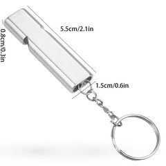 Aluminum Double Frequency Emergency Whistle with Keychain