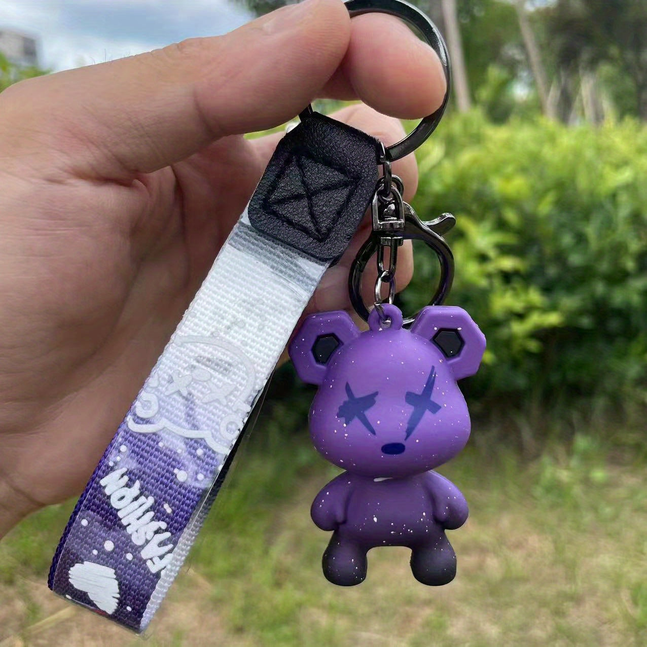 Cartoon Bear Keychain Gradient Star Design Gift Bag Doll Doll Key Chain