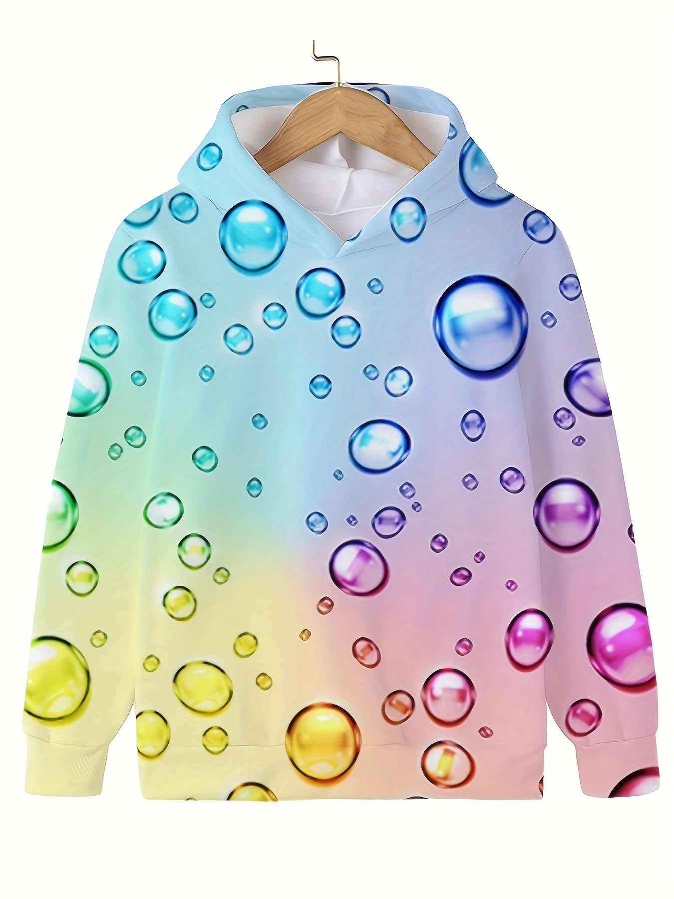 Rainbow Bubbles Graphic Girls Sweatshirt Casual Hoodies