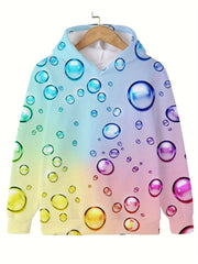 Rainbow Bubbles Graphic Girls Sweatshirt Casual Hoodies