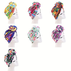 Boho Top Knotted Turban Elastic Hijab Hat Casual Head Wrap