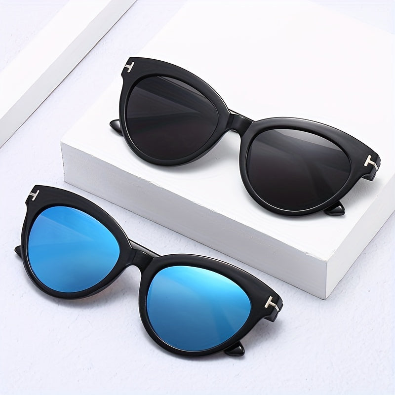 Oval Fashionable Sunglasses T shaped Men's And Women's Fashionable Sunglasses