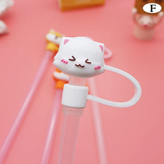 Cartoon Silicone Straw Plug Dustproof Reusable Straw Plug