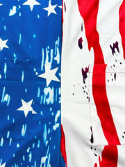 American Flag Overall Romper with Pockets