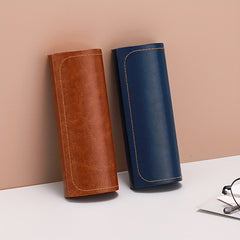 Hard Shell Eyeglass Cases PU Leather Vintage Pattern Glasses Protective
