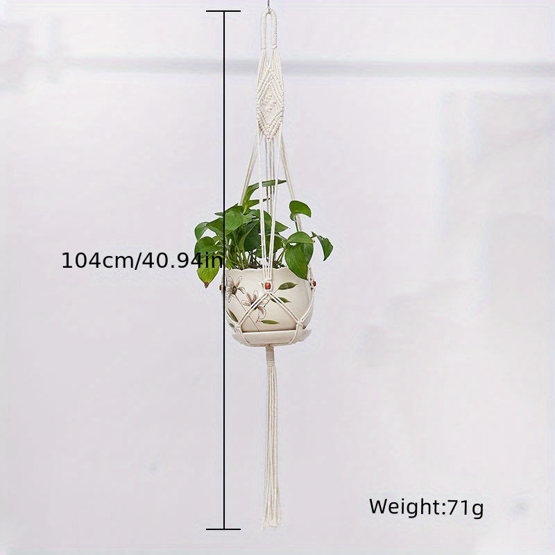 Handwoven Flower Planter Basket Mesh Hanging Pot