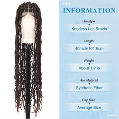 6 Cm Full Double Lace Front Square Knotless Locs Braided Wigs For Women