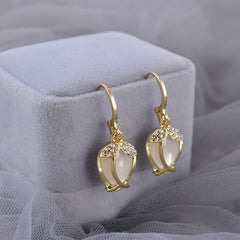 Crystal Tulip Earrings Vintage Party Jewelry Gift For Women