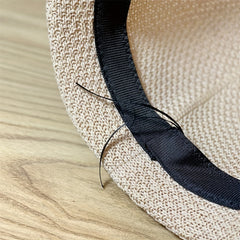 Beige Crochet Bucket Hat Rolled Brim Flower Decor Sunshade Fisherman Cap