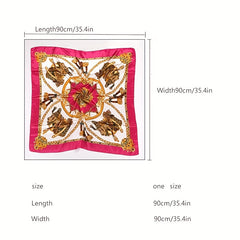 89 Print Square Classic Sunscreen Versatile Bandana Silky Scarf