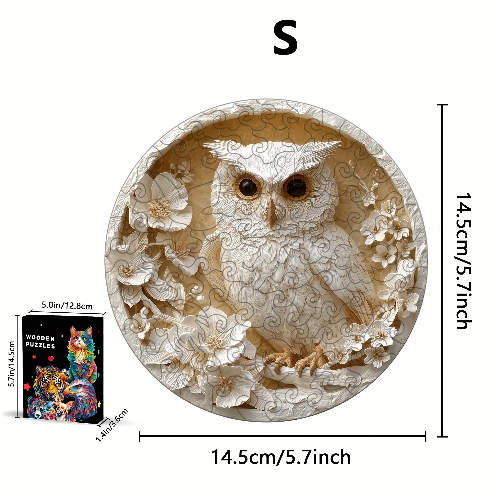 Challenging Owl Embossed Wooden Puzzle - Unique Animal Shape