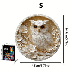 Challenging Owl Embossed Wooden Puzzle - Unique Animal Shape