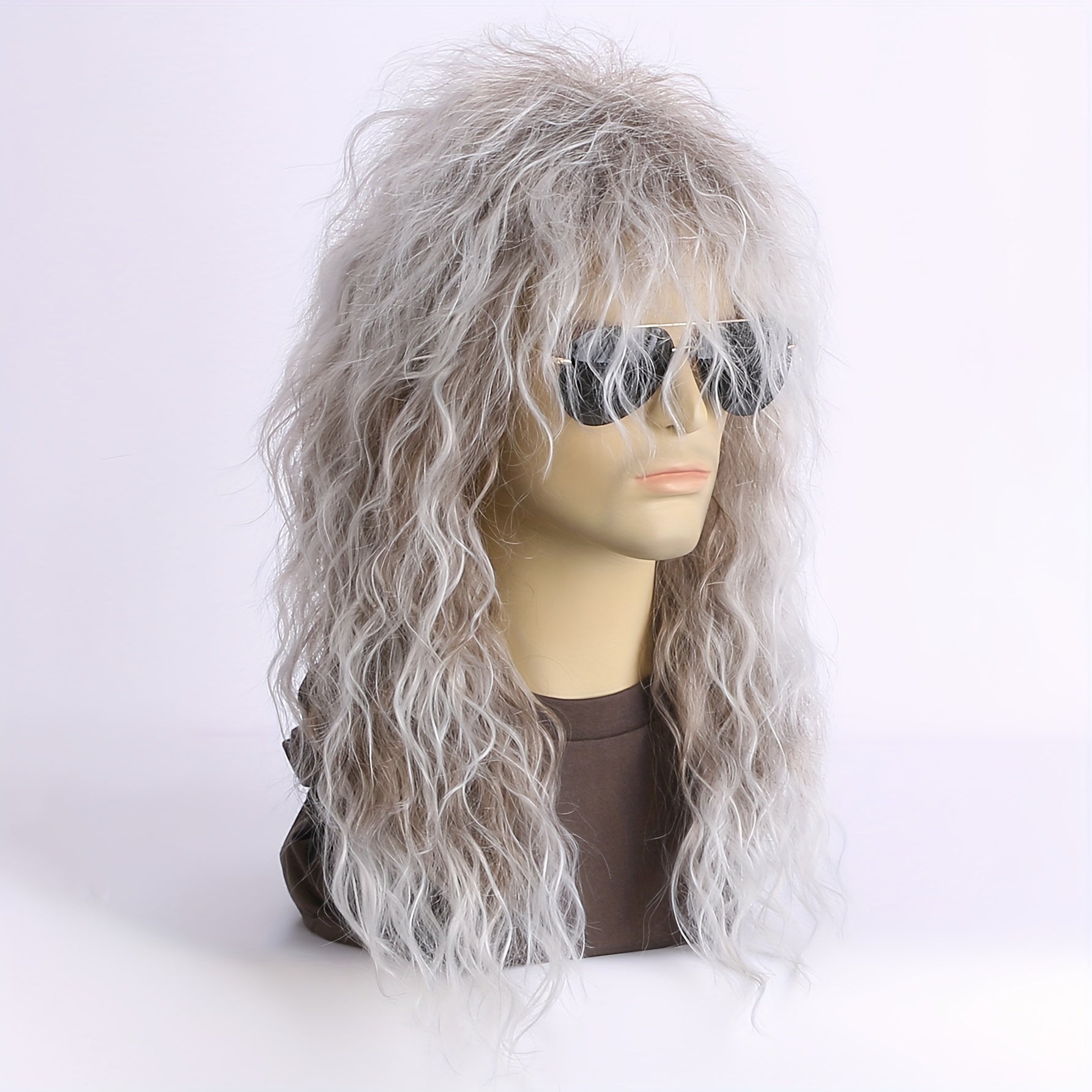 Men's 80s Rock Wig Punk Heavy Metal Mullet Wig