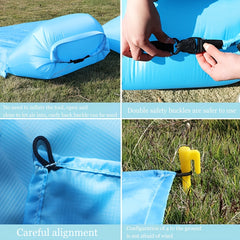 Waterproof Picnic Mat w/ Built-in Pillow for Beach Grass & Outdoor Activities