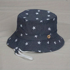 Baby Girls Star Denim Bucket Hat Sun Protection Hat