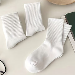 6 Pairs Comfy Breathable Mid Tube Socks Women's Stockings & Hosiery