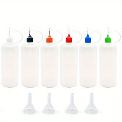 Lab Dispensing Needle Tip Bottle W/ 4 Funnels Multicolor Lids