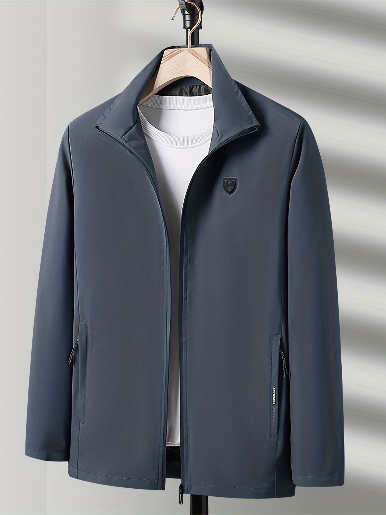 Classic Windbreaker Jacket Men's Casual Zip Up Zipper Pockets Jackets