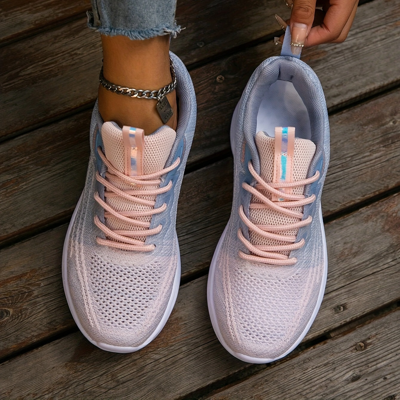 Women's Flying Woven Running Shoes Lace Up Breathable