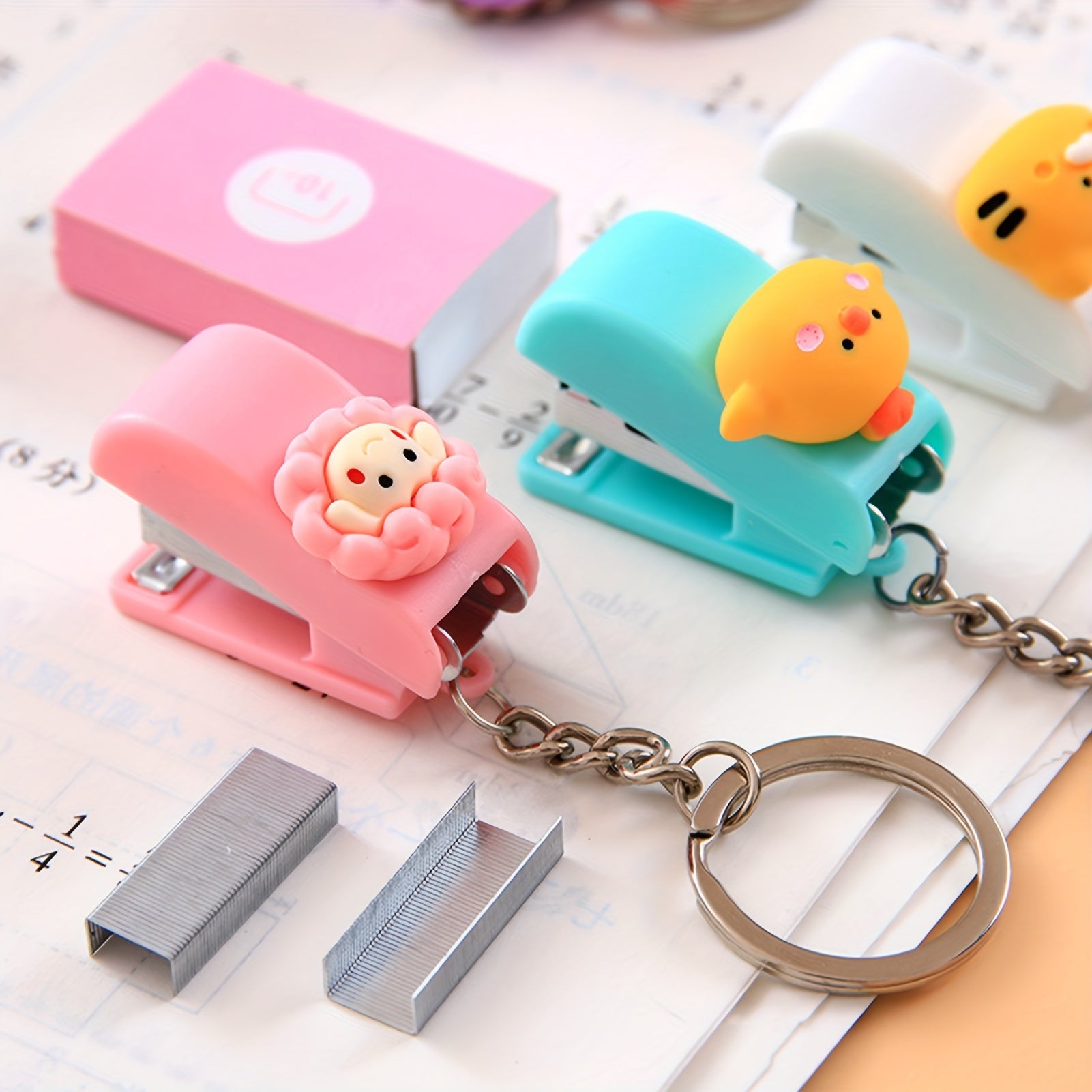 Mini Stapler Key Ring Portable Books Binding Machines File Organizer