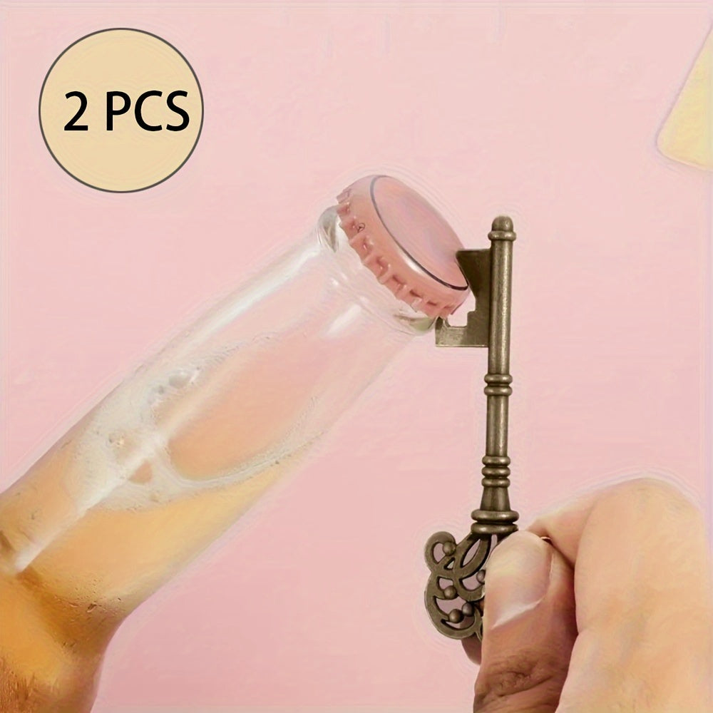 2pcs DIY Key Shape Bottle Opener Pendant Retro Accessories