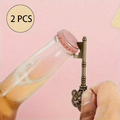 2pcs DIY Key Shape Bottle Opener Pendant Retro Accessories