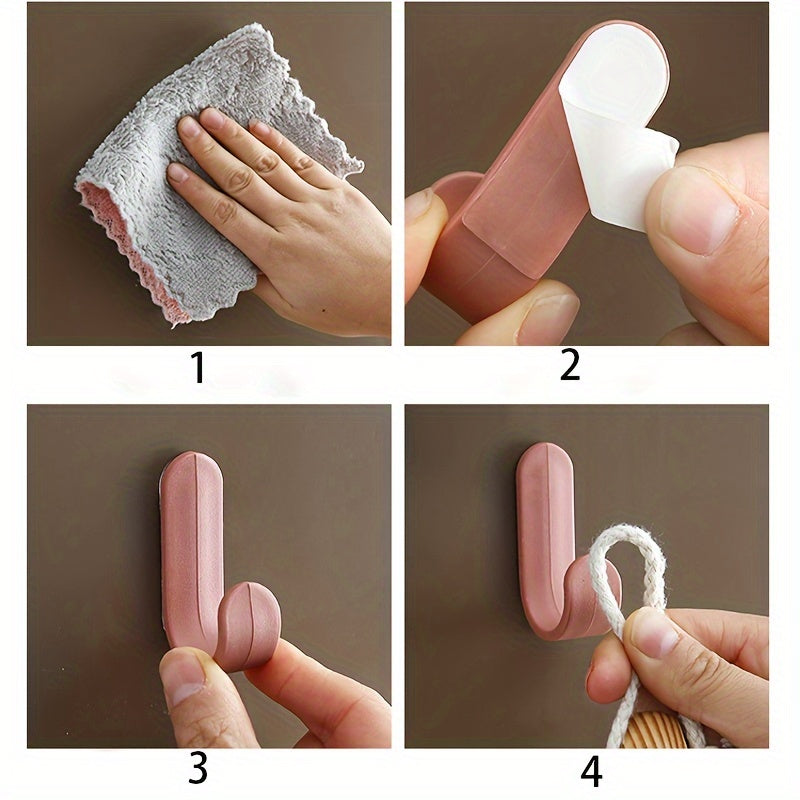 10pcs Adhesive Hook Punch for Household Clothes Organization