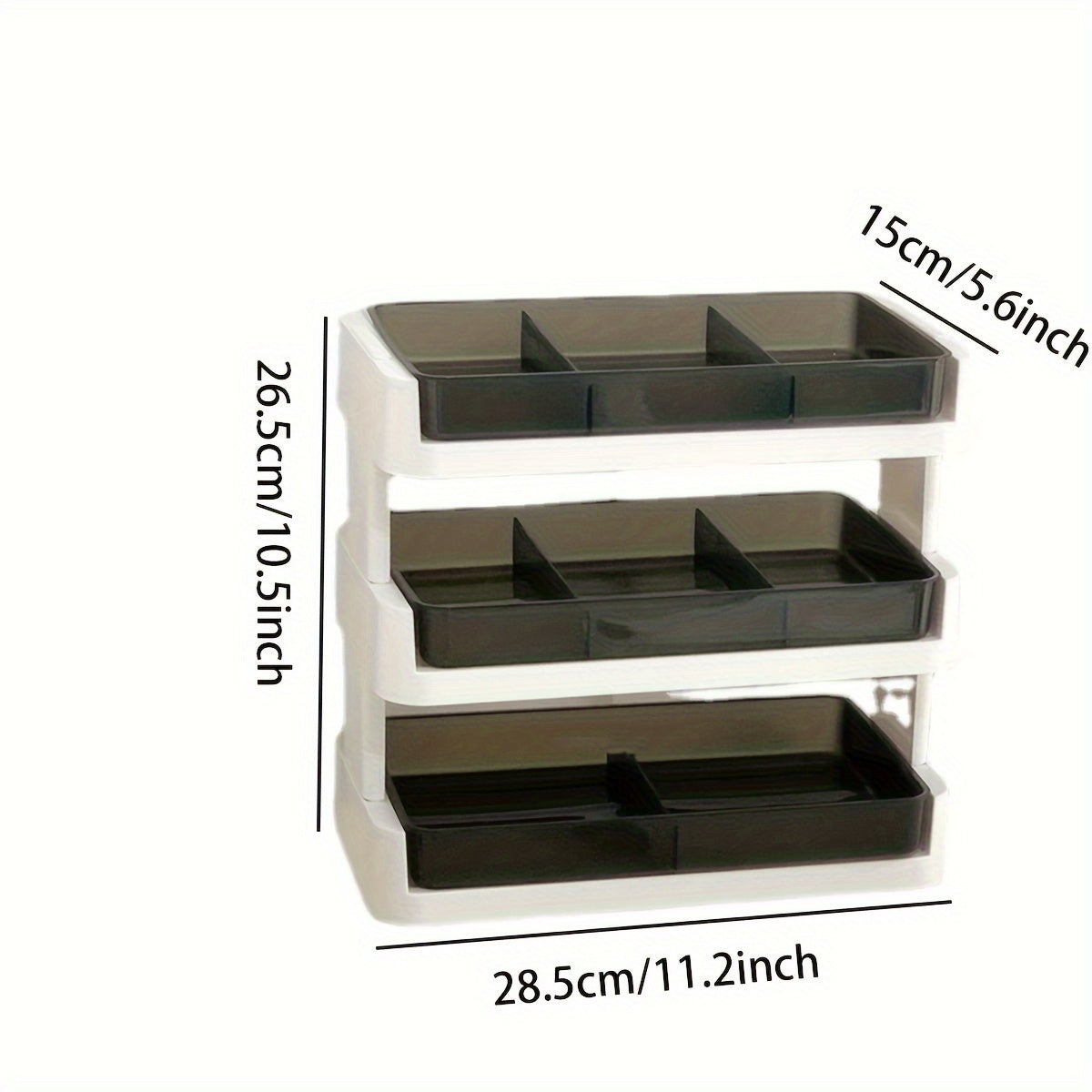3-Tier Detachable Plastic Kitchen Shelf w/ Dividers