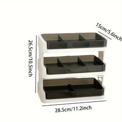 3-Tier Detachable Plastic Kitchen Shelf w/ Dividers