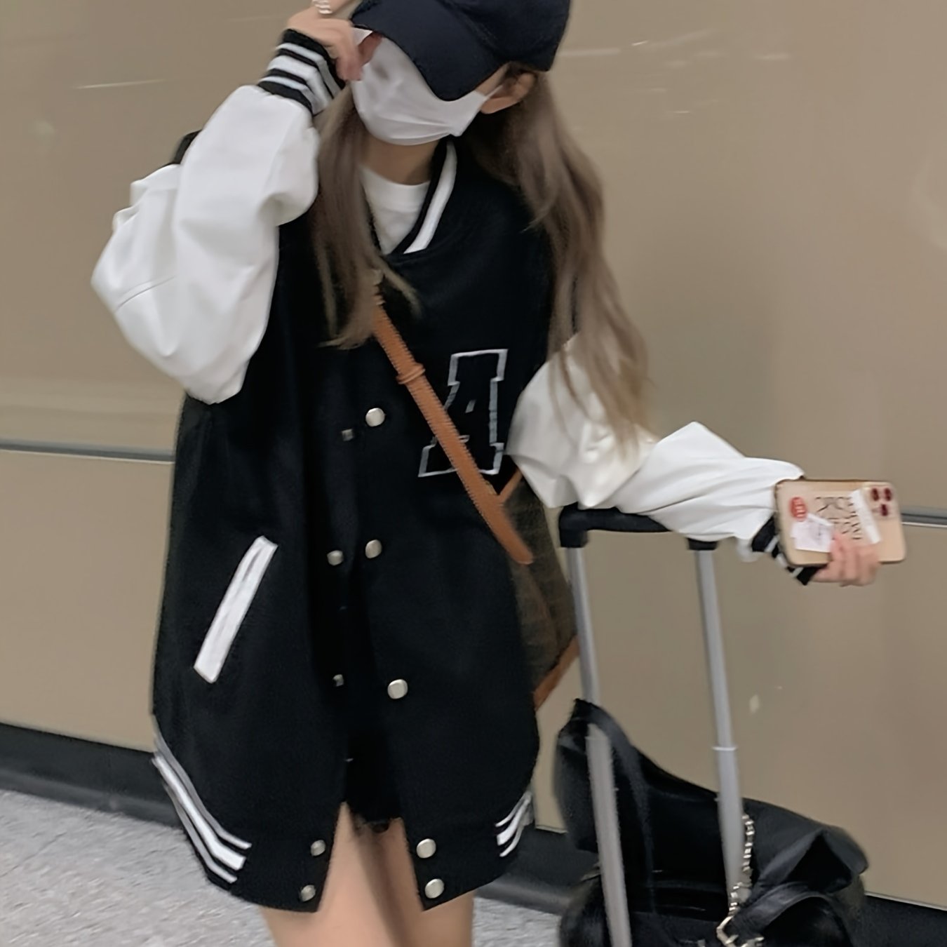 Varsity Letterman Jacket Button Up Women's Streetwear