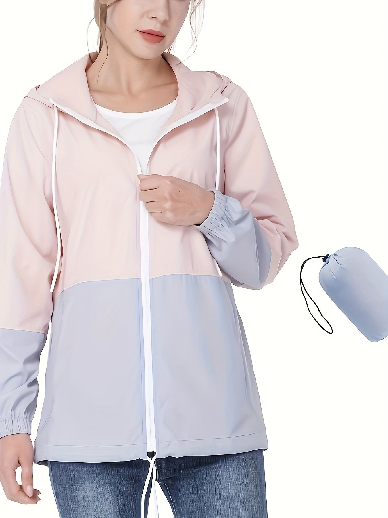 Women's Waterproof Hooded Raincoat Lightweight Packable Rain Jacket