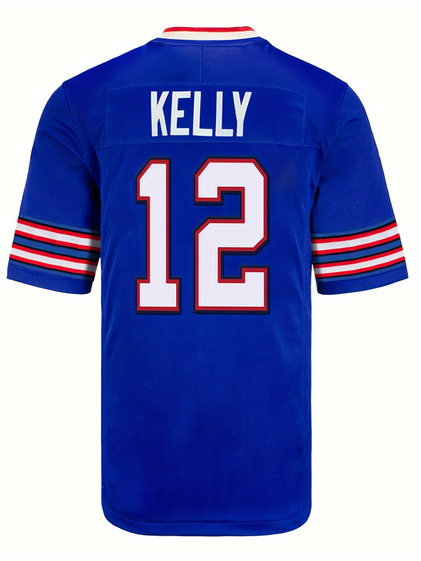 Men's 12 Football Jersey V-Neck Short Sleeve Embroidered Rugby Sweatshirt