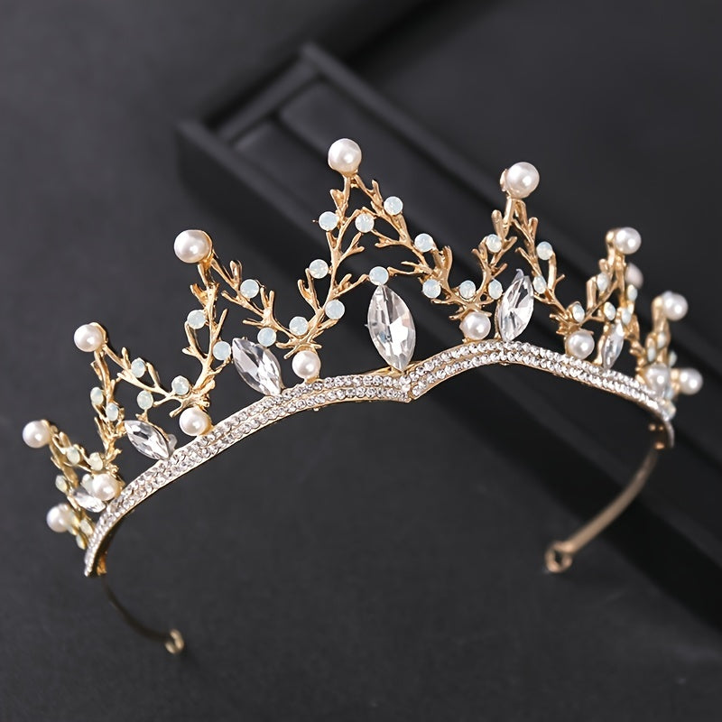 Vintage Golden Crown Tiara for Women Queen Bride Bridesmaid