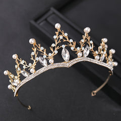 Vintage Golden Crown Tiara for Women Queen Bride Bridesmaid