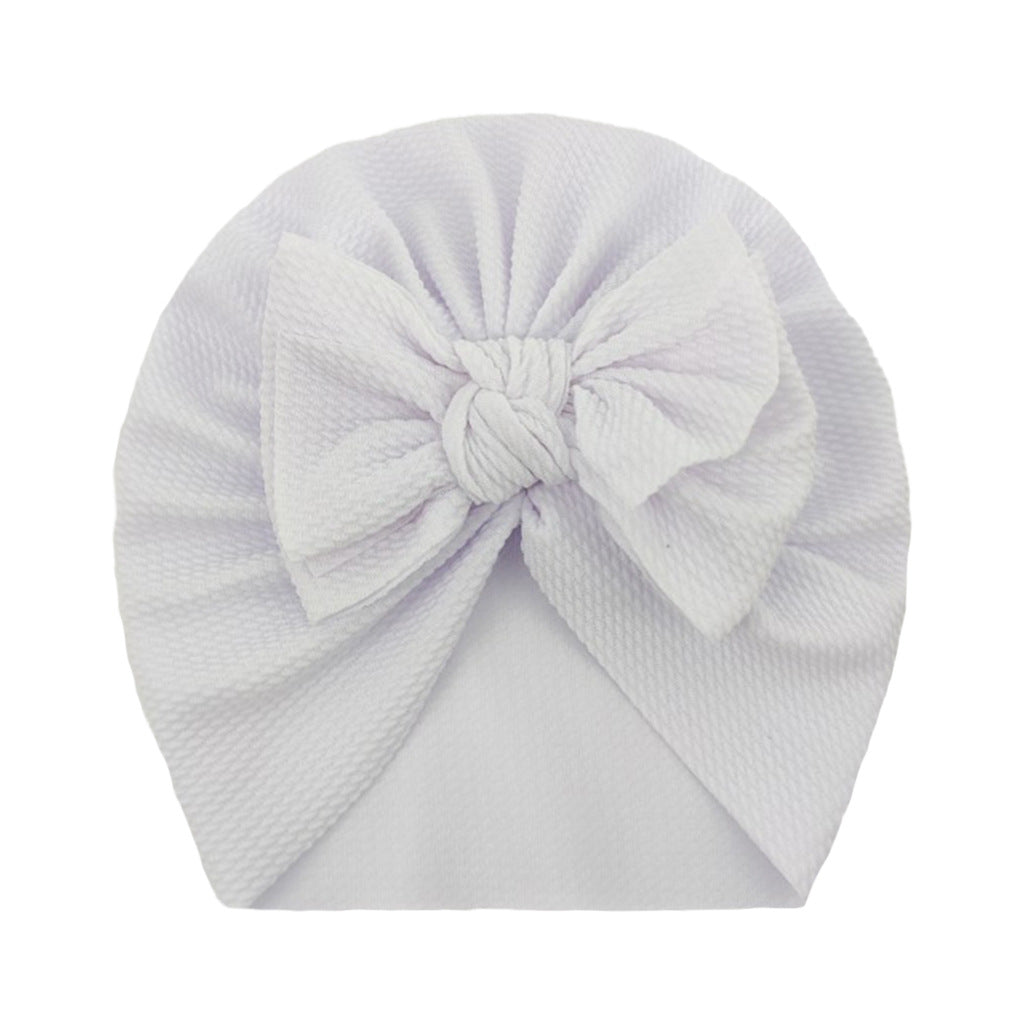 Newborn Bow Decor Turban Hat Cap Beanie For Baby Boys And Girls