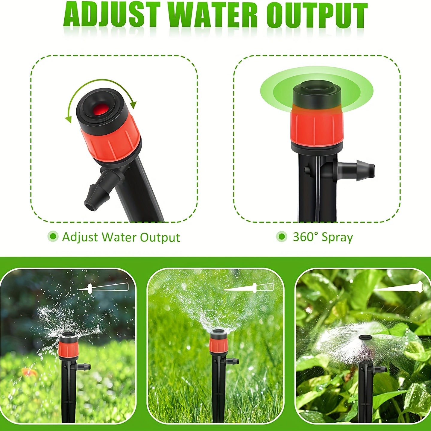 Adjustable Drip Irrigation Emitters with Stake
