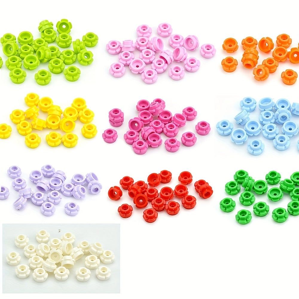 MOC Building Blocks 1x1 Five Petal Flowers and Stems DIY Toy