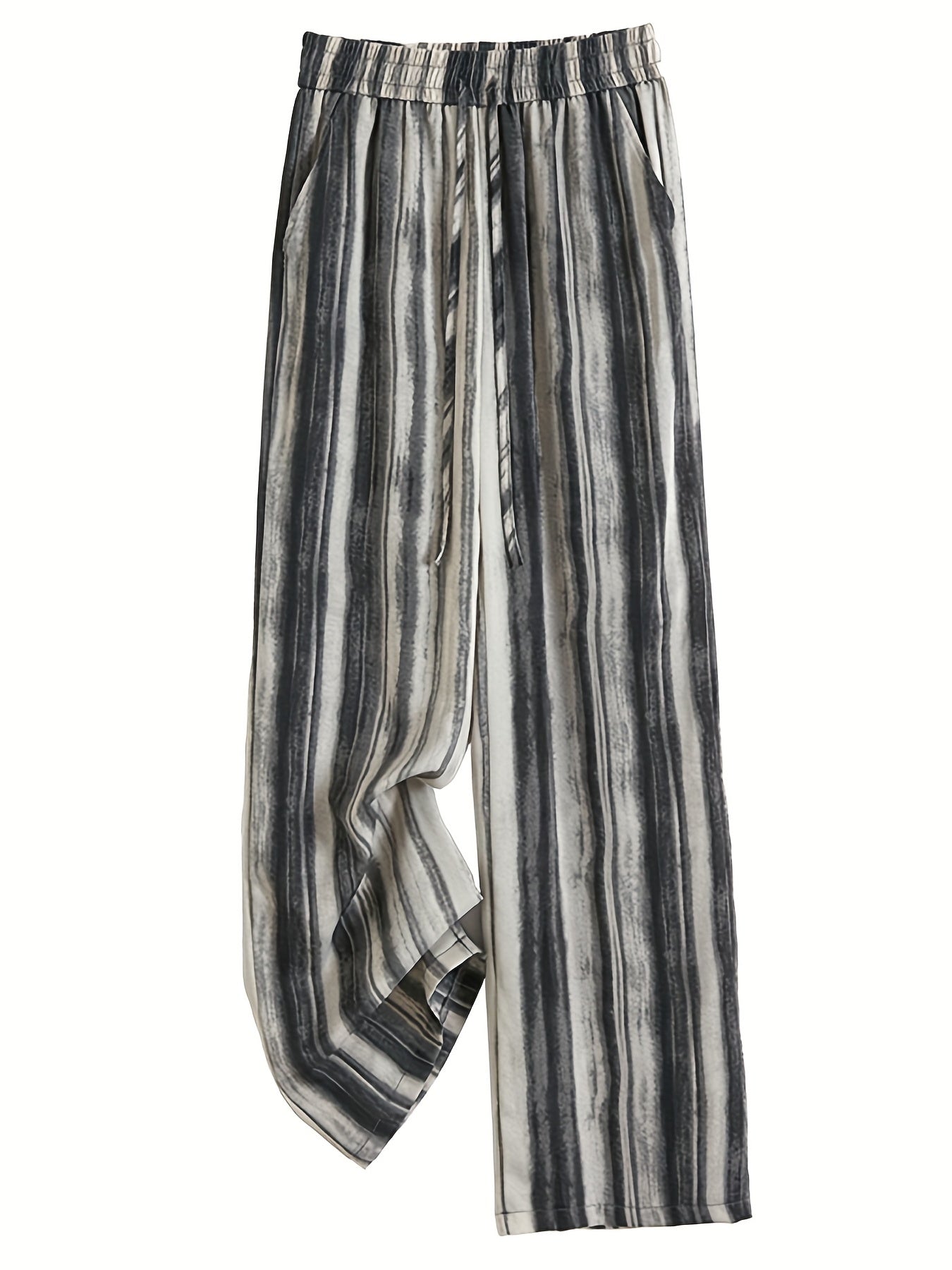 Tie Dye Wide Leg Pants Vintage Drawstring Waist Pants