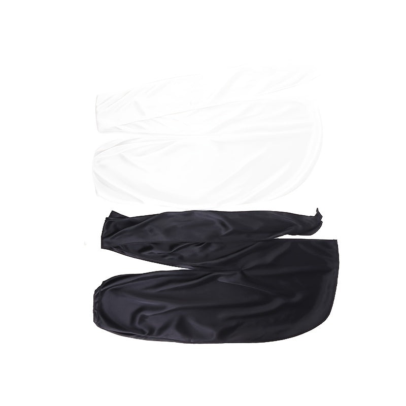 2pcs Silk Bandage Pirate Hat Wrapped Hat Turban Hat Khaki Silky Durag